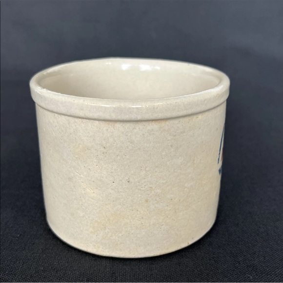 Vintage Robinson Ransbottom Pottery 1pint Crock Hand Painted Tulip Floral Basket - Picture 2 of 5